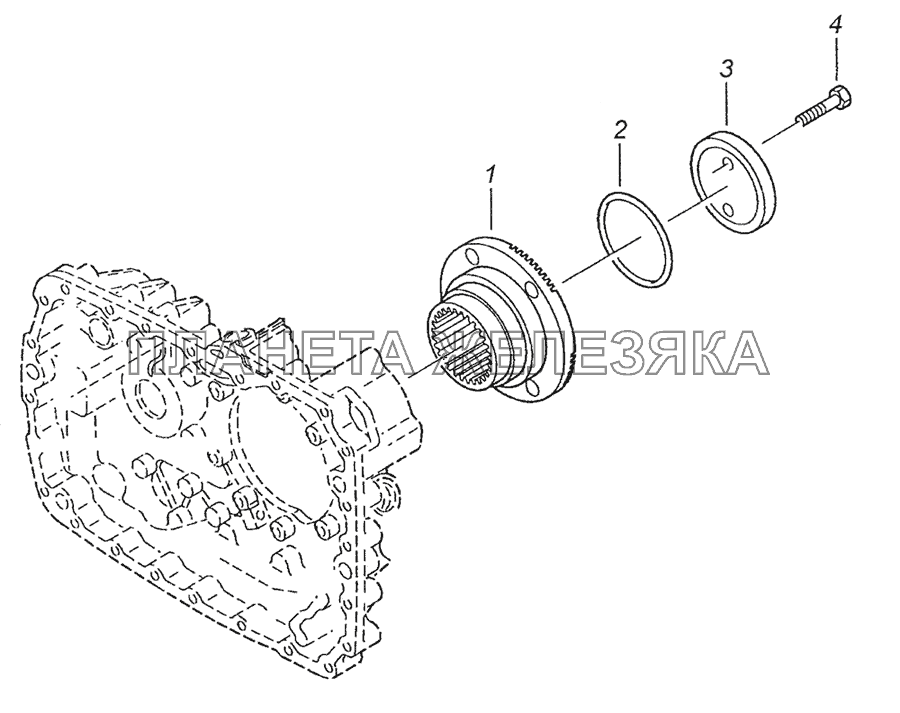 Установка заднего фланца КамАЗ-6522 (Euro-2, 3)